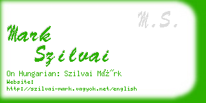 mark szilvai business card